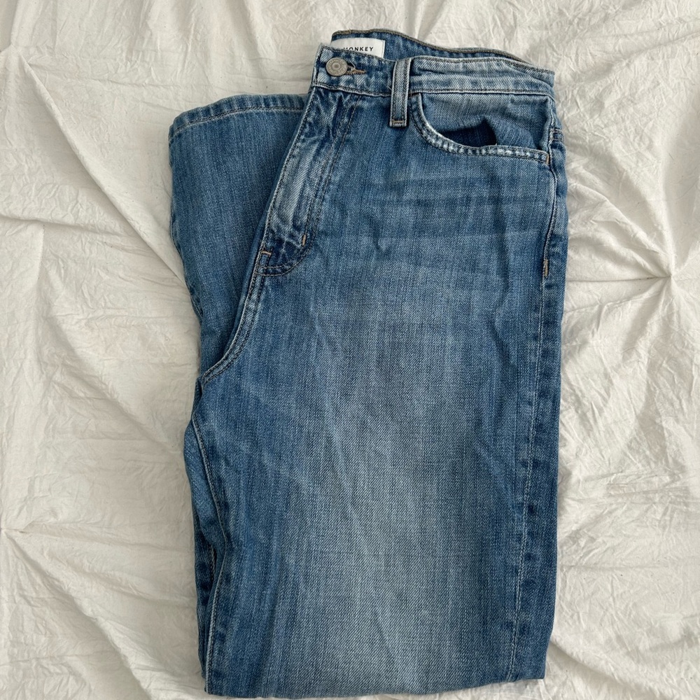 Flying Monkey Straight Leg Blue Denim Jeans